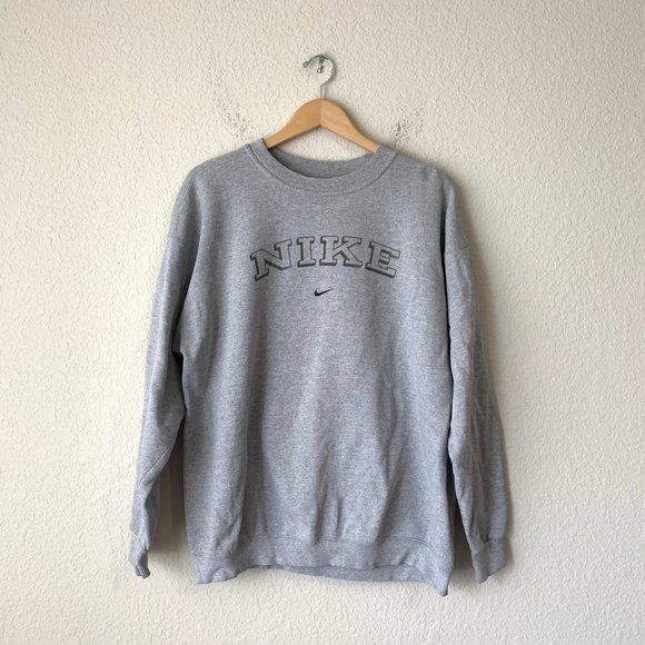 Nike Other - VINTAGE 90s NIKE Men s Grey Swoosh Graphic Crew Neck Sweatshirt